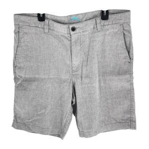 Tommy Bahama Men's Linen Blend Chino Gray Size 38 Flat Front‎ Casual Vacation
